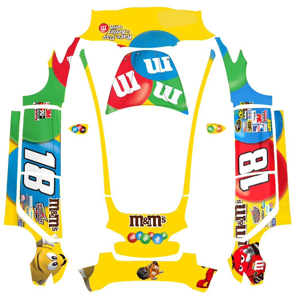 Kyle Busch 18 M&M's nascar wrap - Vehicle Wrap for Model 3