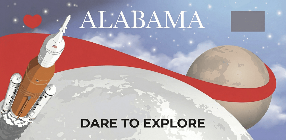 Alabama Rocket Plate - License Plate by raysrule81