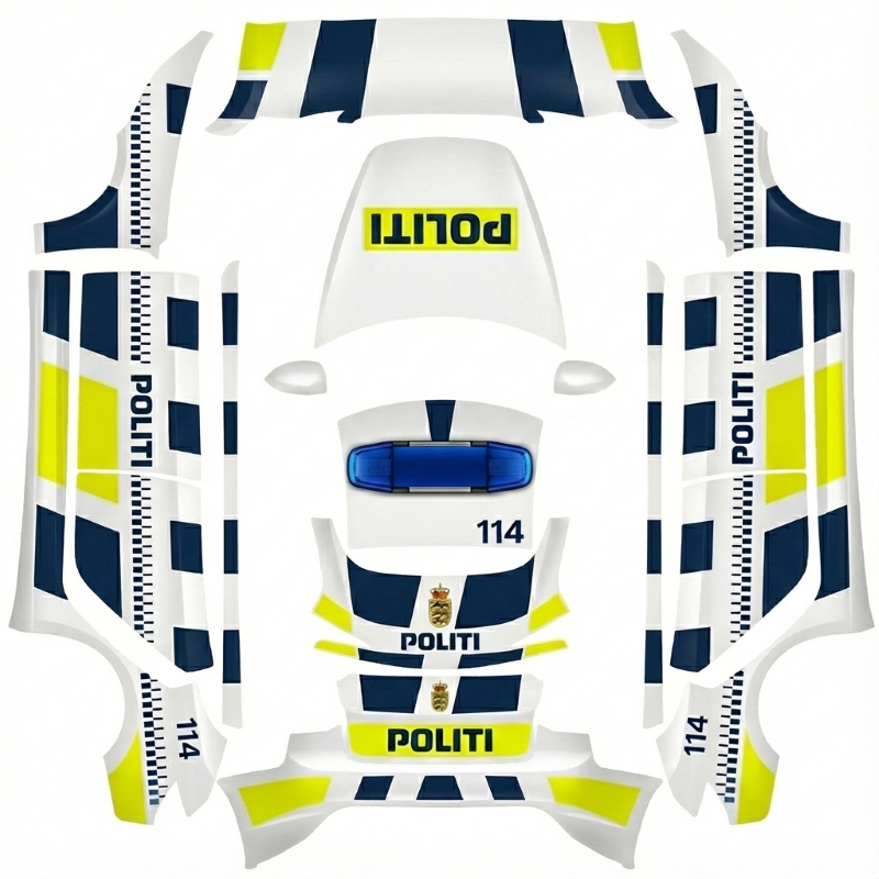 Danish Police (made by Ismail) - Vehicle Wrap for Model 3 (2024+) Standard & Premium by jonasbaknielsen