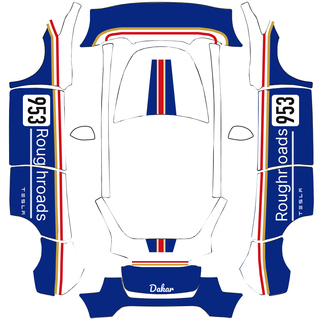 Dakar Roughroads - Vehicle Wrap for Model Y by yougotmail138